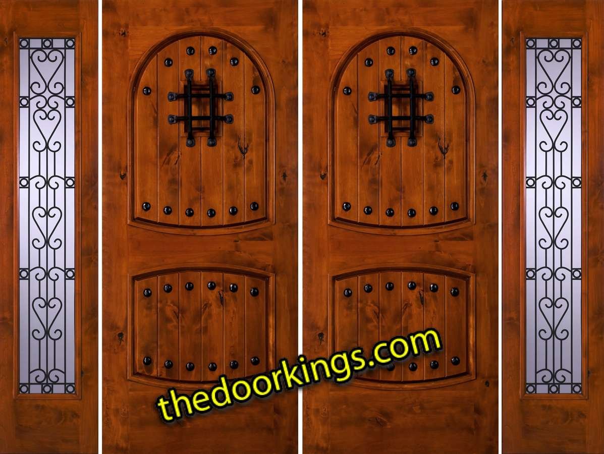 sw01 knotty alder double door with chateau sidelites